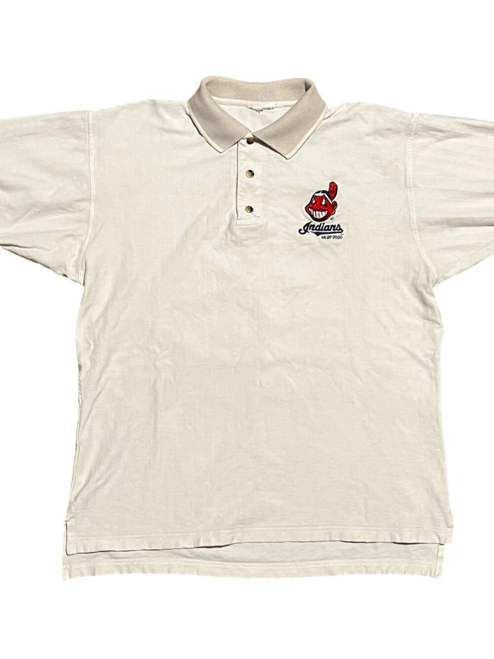 Cleveland Indians Vintage 2000 Chief Wahoo Embroidered Y2K Polo, Men's Large